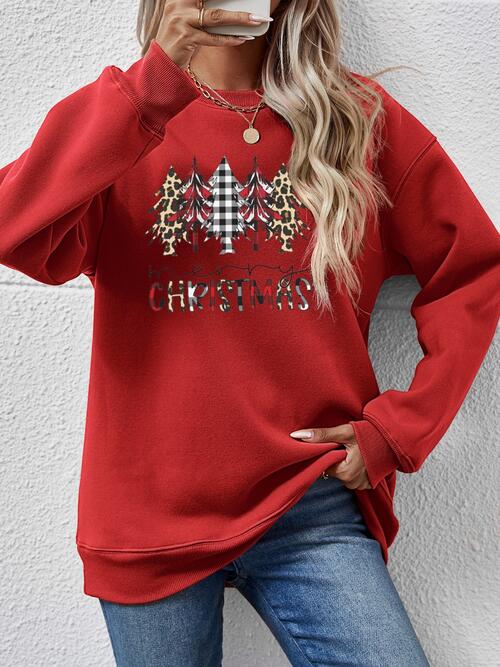 swvws MERRY CHRISTMAS Round Neck Long Sleeve Sweatshirt