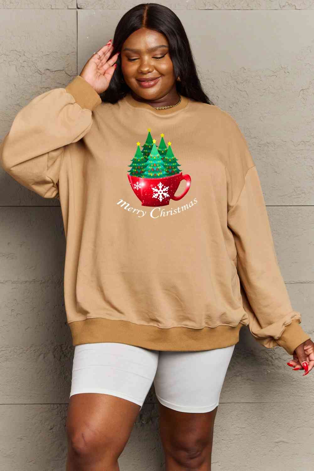 swvws Simply Love Full Size MERRY CHRISTMAS Graphic Sweatshirt