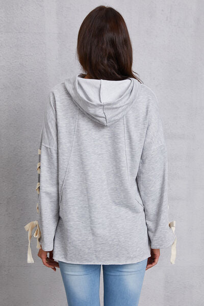 swvws Tied Dropped Shoulder Hoodie