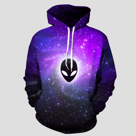 swvws Full Size Printed Drawstring Hoodie with Pockets