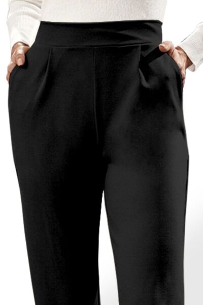 swvws High Waist Straight Pants with Pockets