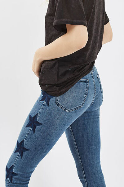 swvws Star Pattern Skinny Jeans