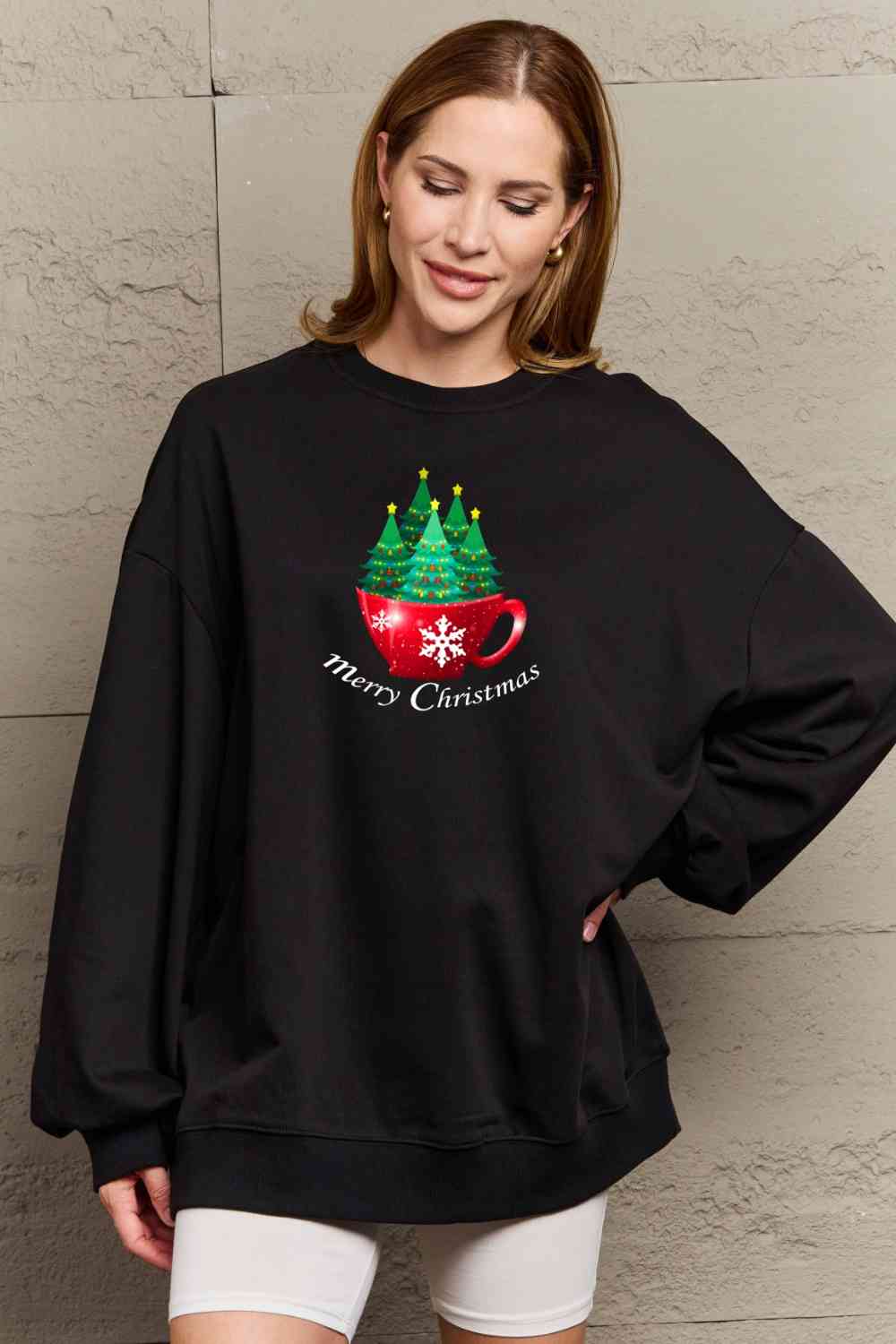 swvws Simply Love Full Size MERRY CHRISTMAS Graphic Sweatshirt