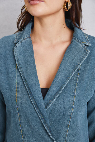 swvws Pocketed Button Up Denim Jacket