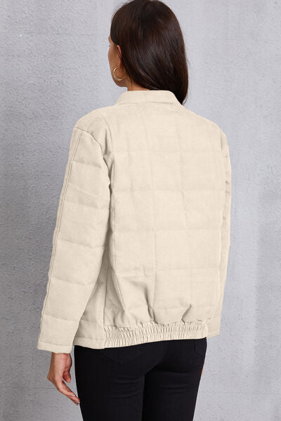 swvws Zip Up Mock Neck Pocketed Jacket