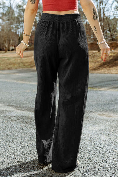 swvws Texture Tied Wide Leg Pants