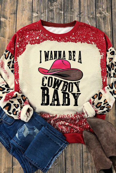 swvws I WANNA BE A COWBOY BABY Round Neck Sweatshirt