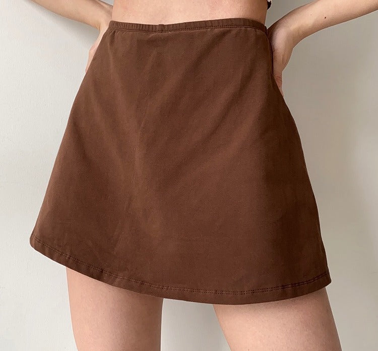 swvws - Timeless Retro Brown Skirt ~ HANDMADE