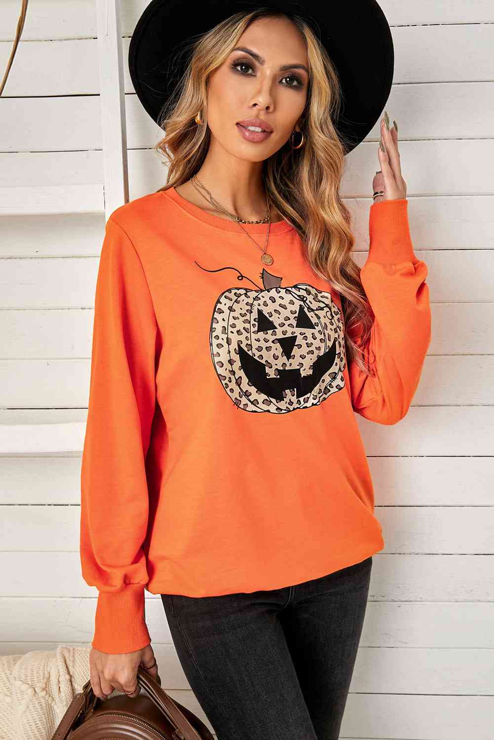 swvws Leopard Jack-O-Lantern Sweatshirt