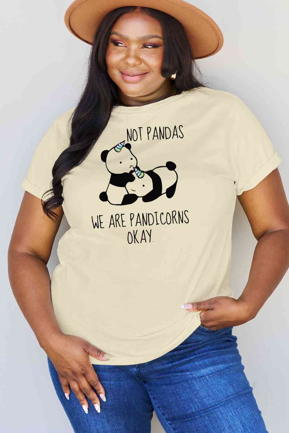 swvws Simply Love Full Size  Pandicorn Graphic Cotton T-Shirt