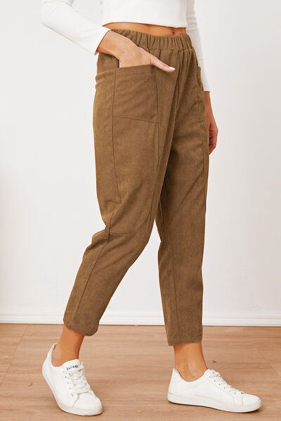 swvws Pocketed Elastic Waist Pants