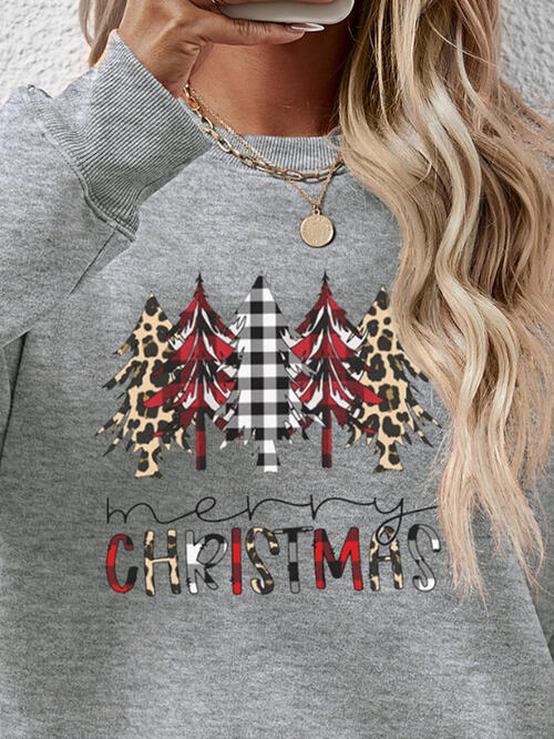 swvws MERRY CHRISTMAS Round Neck Long Sleeve Sweatshirt