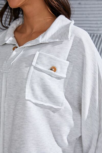 swvws Exposed Seam Collared Neck Sweatshirt