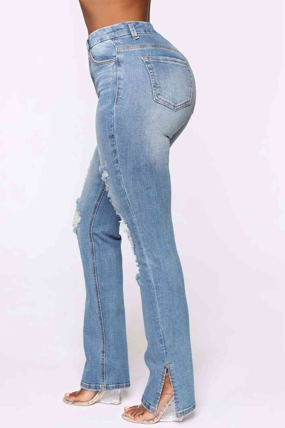 swvws Distressed Slit Jeans