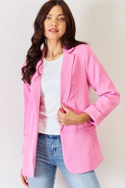 swvws Zenana Open Front Long Sleeve Blazer