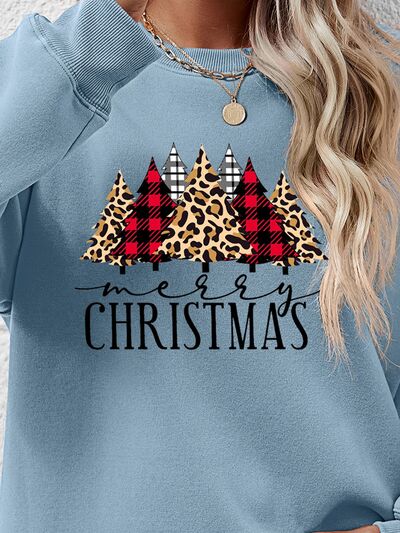 swvws MERRY CHRISTMAS Round Neck Long Sleeve Sweatshirt