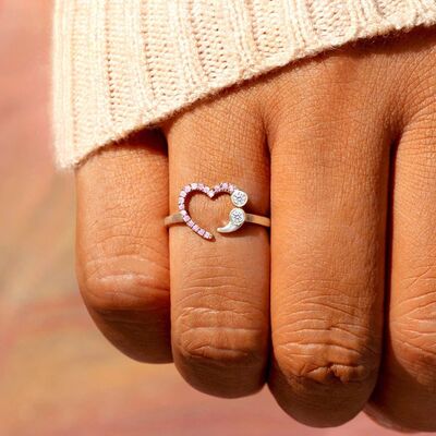 swvws Heart Shape 925 Sterling Silver Ring