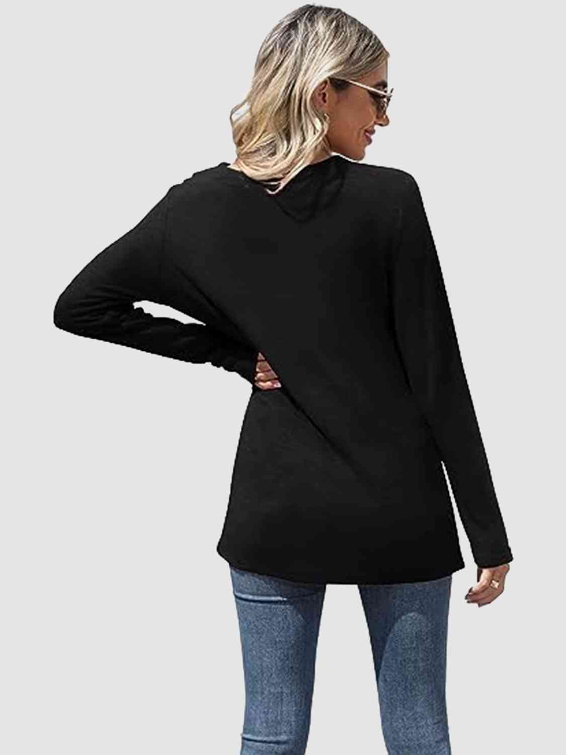 swvws Lace Detail V-Neck Long Sleeve Top