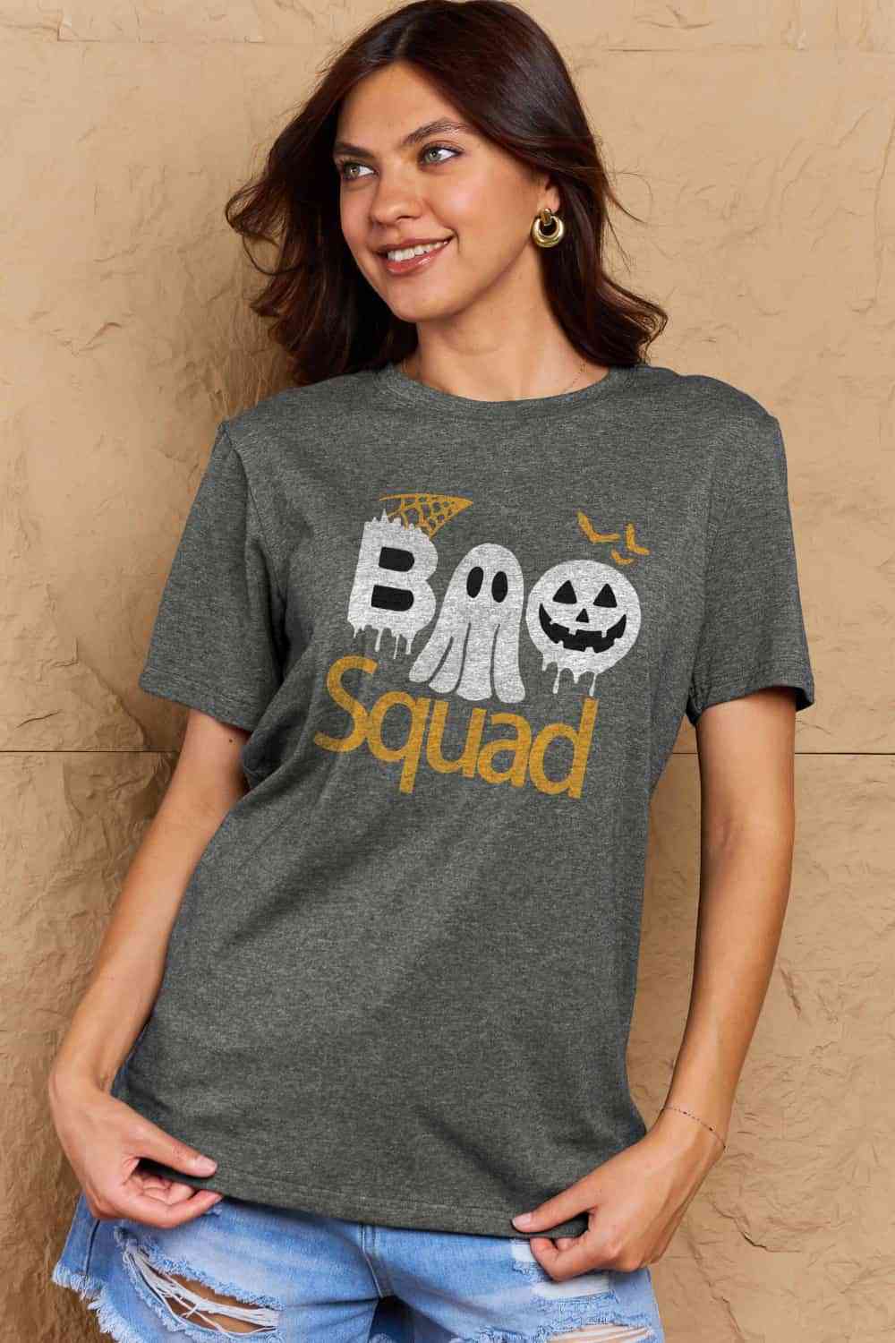 swvws Simply Love Full Size BOO SQUAD Graphic Cotton T-Shirt