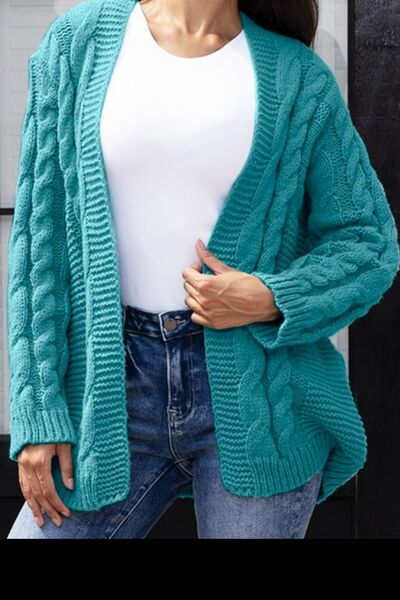 swvws Open Front Cable-Knit Cardigan