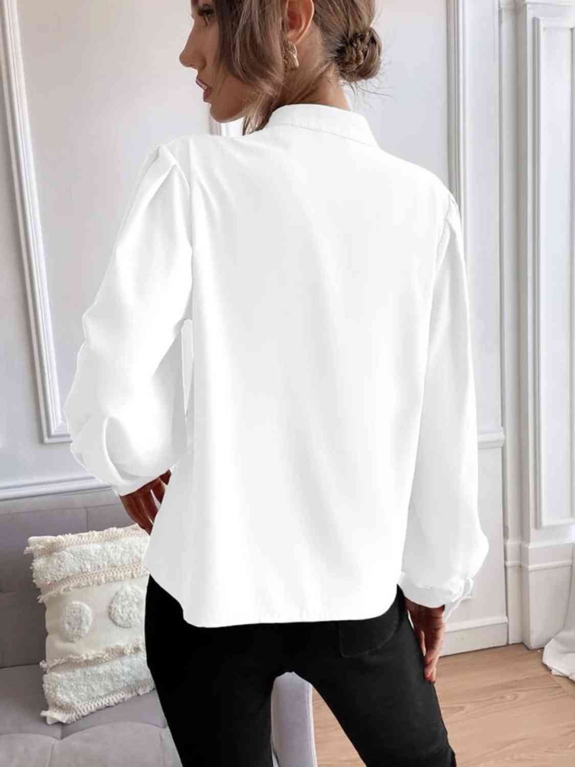 swvws Mock Neck Button Front Shirt