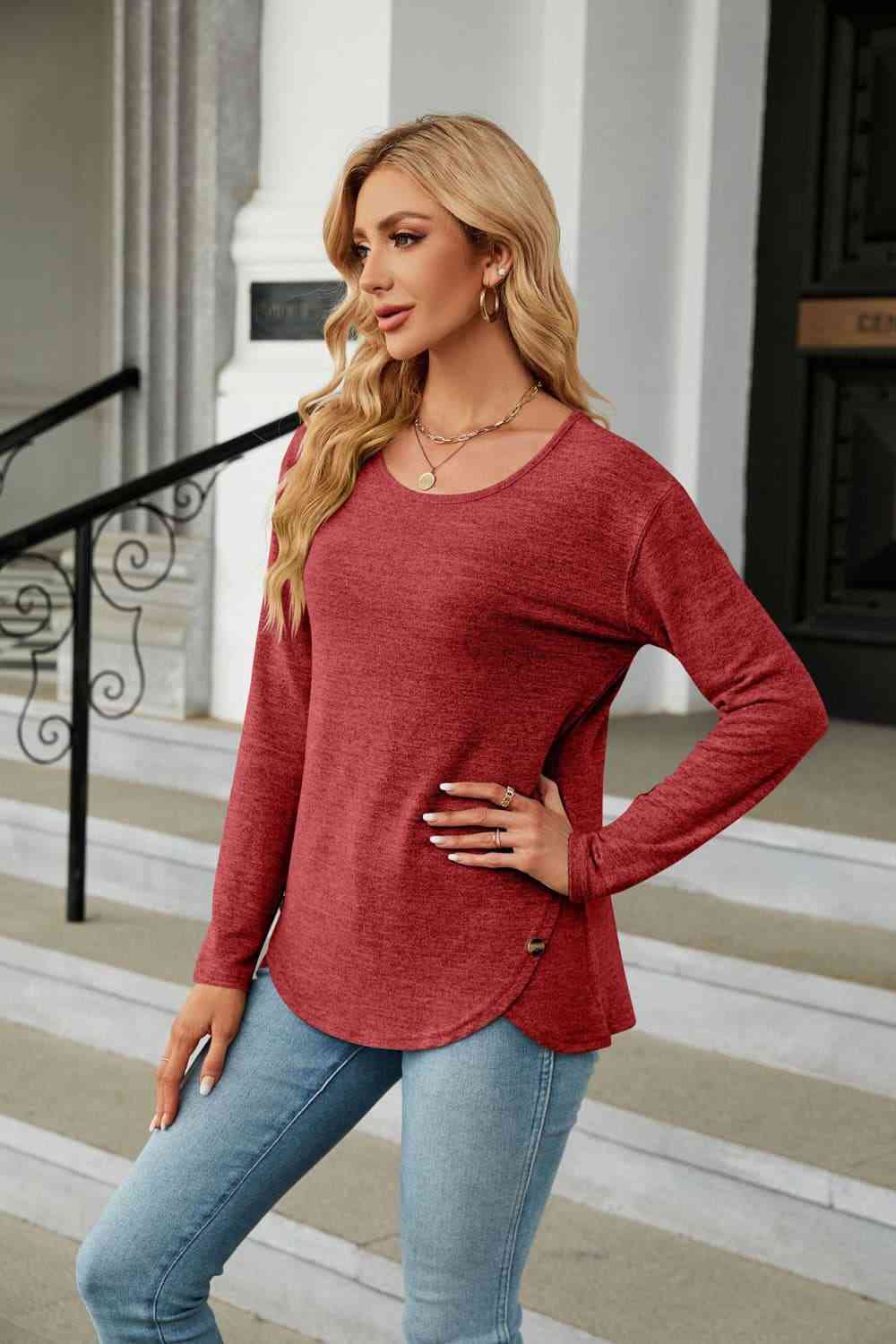 swvws Round Neck Long Sleeve T-Shirt