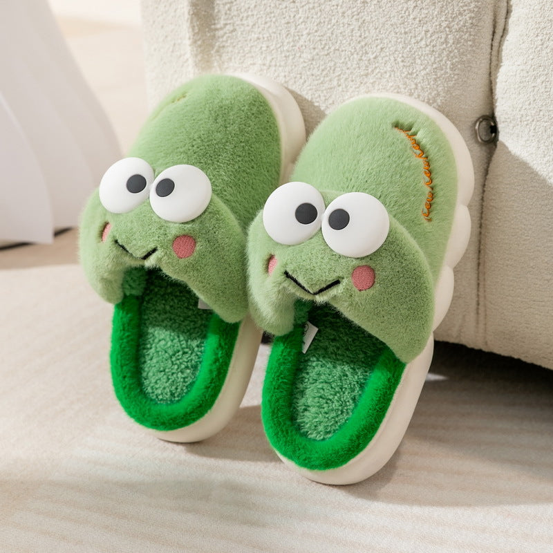 Cute Cartoon Furry House Shoes For Girls, Comfortable Non Slip Soft Bottom Walking Shoes For Indoor, Autumn And Winter