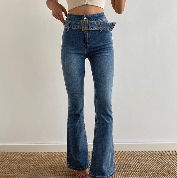 swvws - Hot Girl Denim Flare Jeans