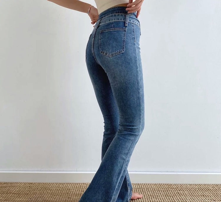 swvws - Hot Girl Denim Flare Jeans