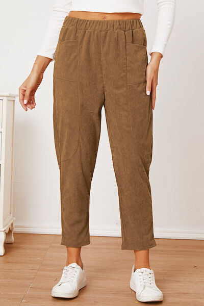 swvws Pocketed Elastic Waist Pants