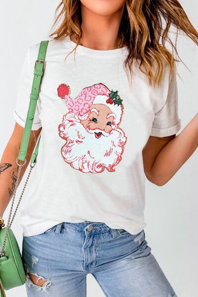 swvws Santa Round Neck Short Sleeve T-Shirt