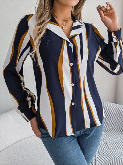 swvws Printed Button Up Long Sleeve Shirt