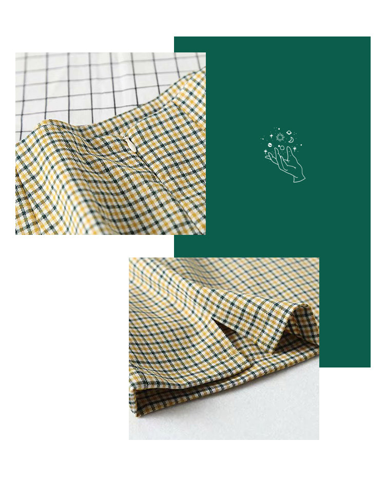 swvws - Olive Check Mini Skirt