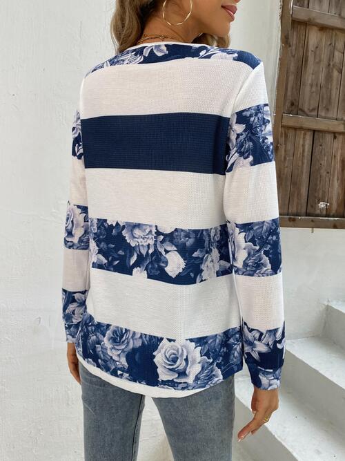 swvws Printed Half Zip Long Sleeve T-Shirt