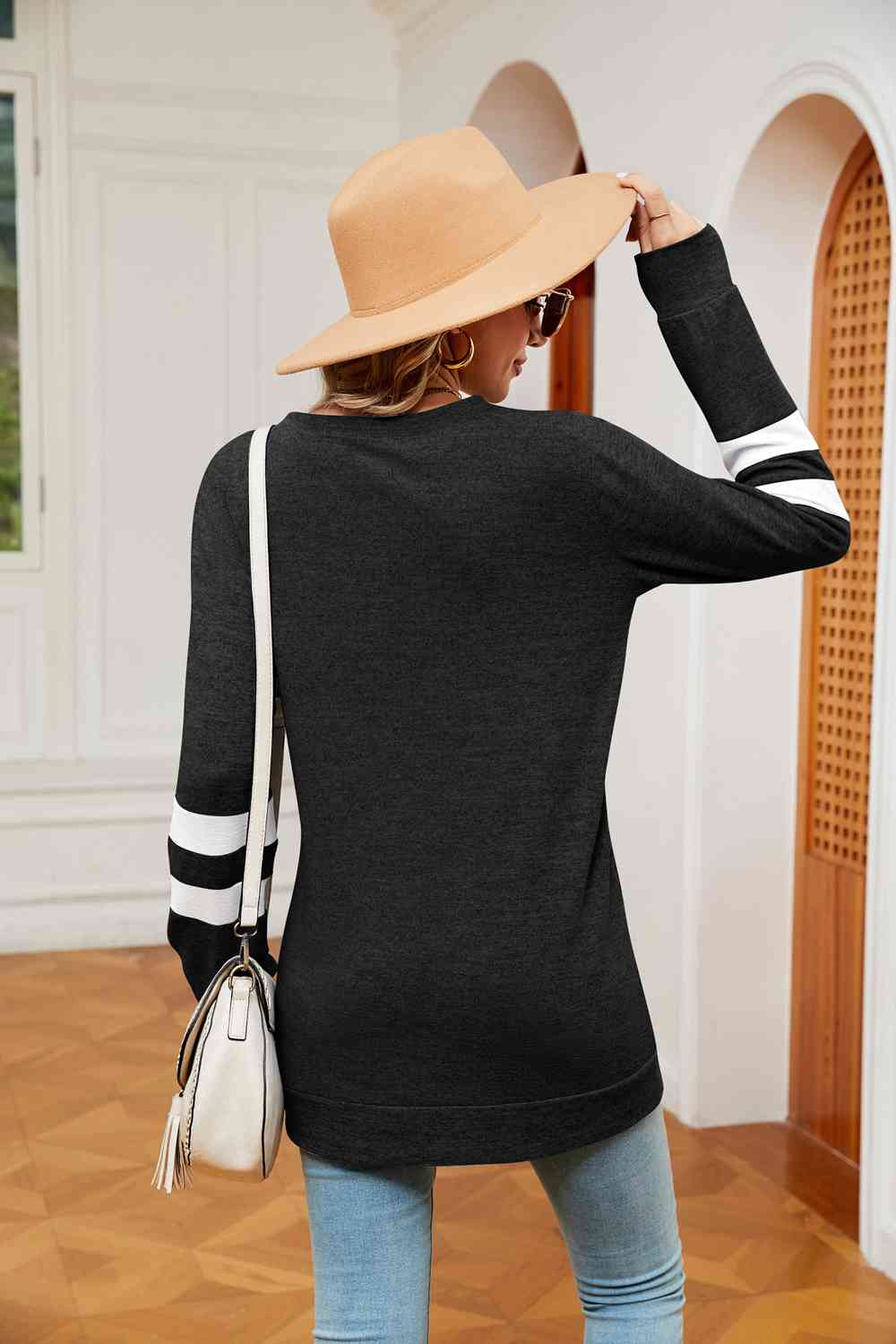 swvws Round Neck Long Sleeve Top