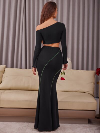 swvws High Waist Contrast Maxi Skirt