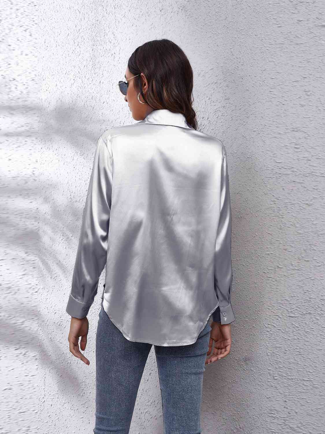 swvws Collared Neck Buttoned Long Sleeve Shirt