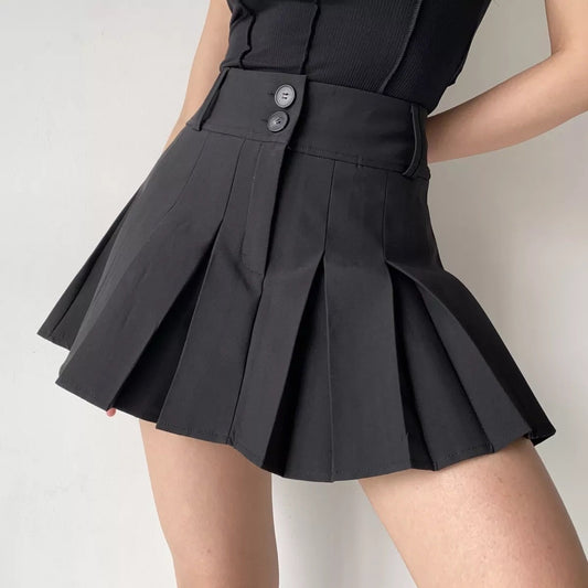 swvws - Campus Drama Button Pleated Skirt