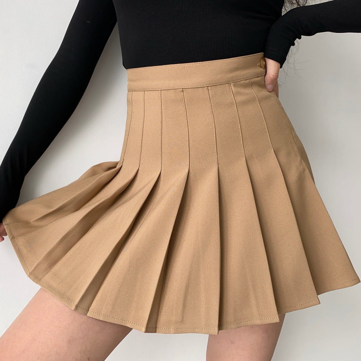 swvws - Khaki Tennis Skirt ~ HANDMADE