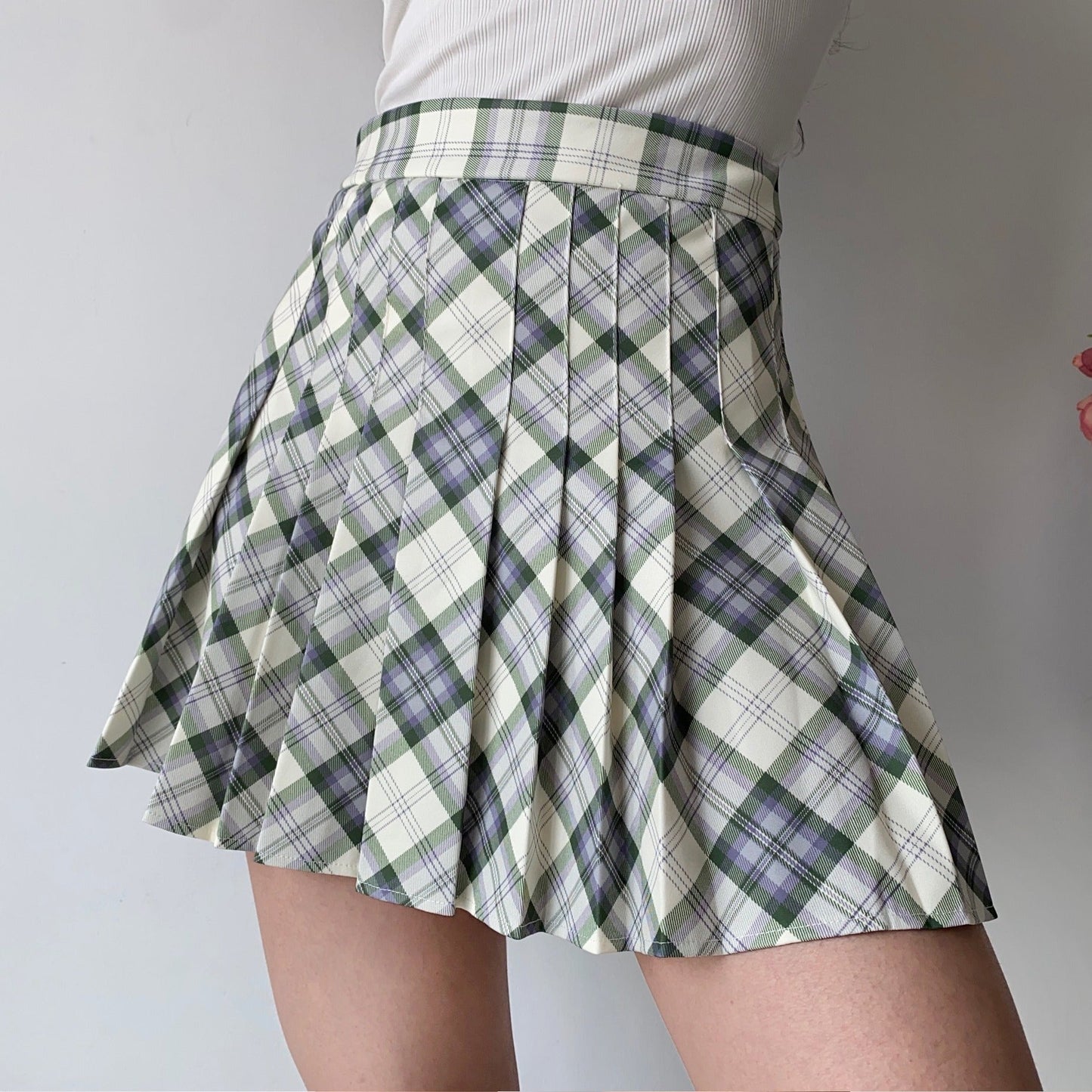 swvws - Seoul Style Plaid Tennis Skirt // Mint