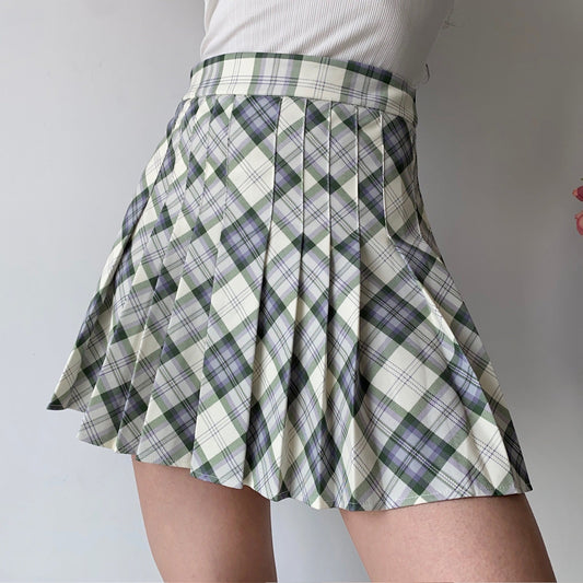 swvws - Seoul Style Plaid Tennis Skirt // Mint