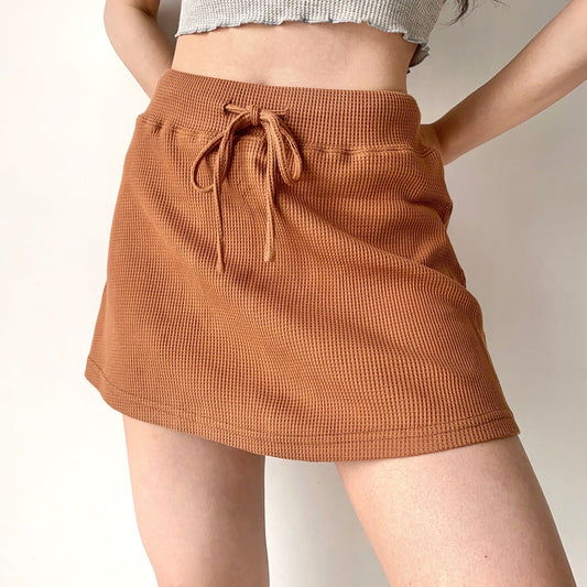 swvws - Waffle Drawstring Skirt