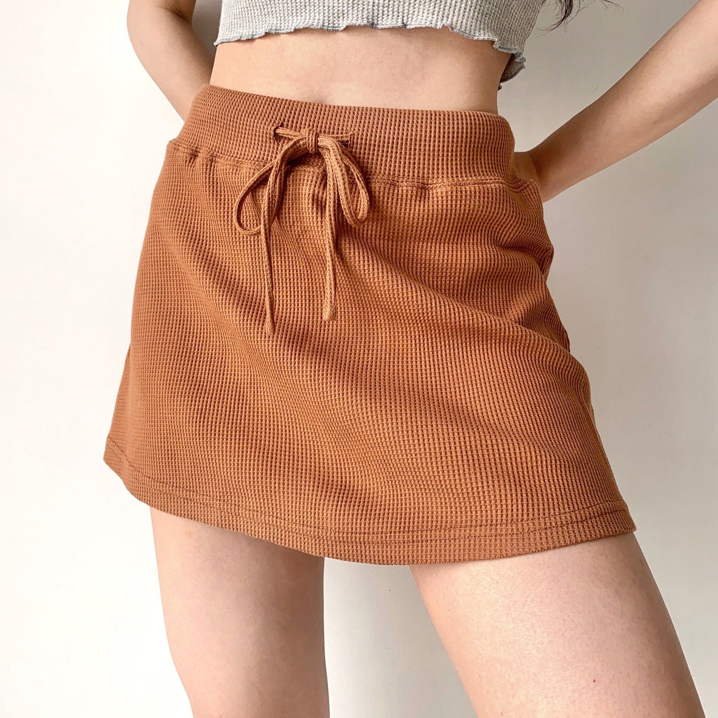 swvws - Waffle Drawstring Skirt