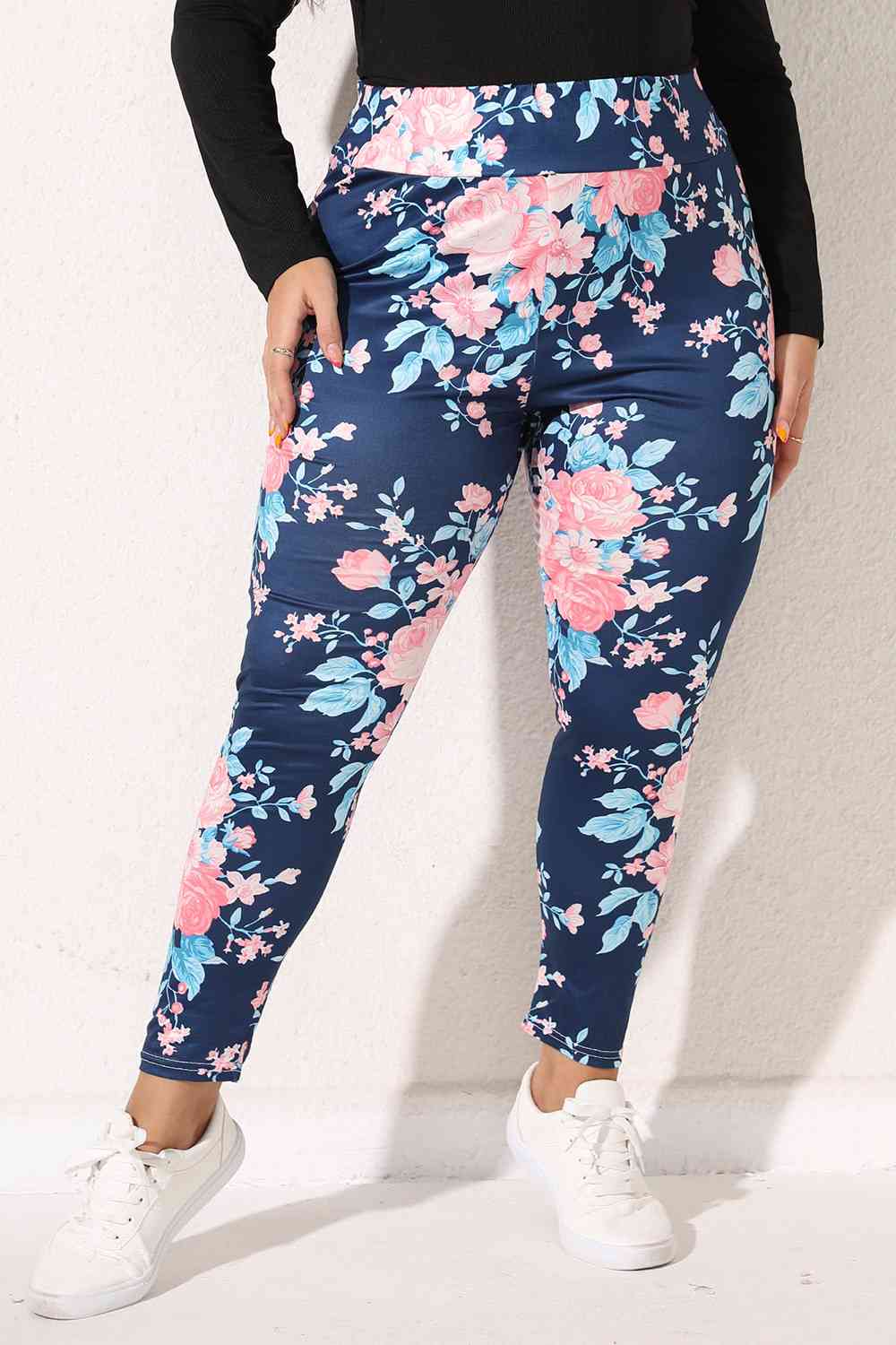 swvws Plus Size Floral Print Legging