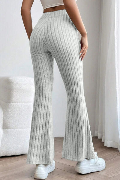 swvws Basic Bae Full Size Ribbed High Waist Flare Pants