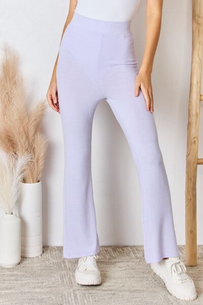 swvws RISEN Full Size High Waist Ultra Soft Knit Flare Pants