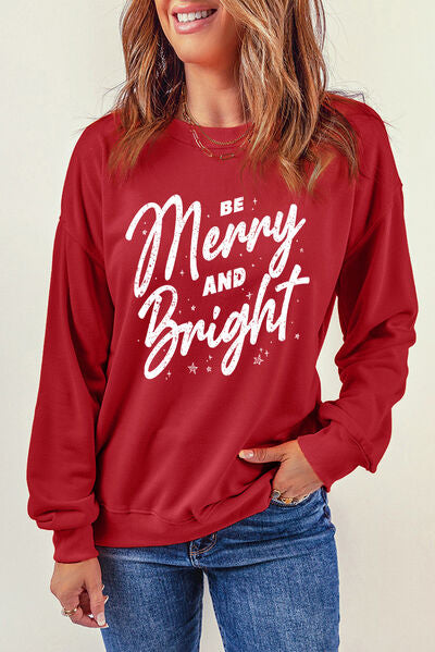 swvws BE MERRY AND BRIGHT Round Neck Sweatshirt