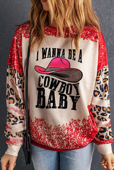 swvws I WANNA BE A COWBOY BABY Round Neck Sweatshirt