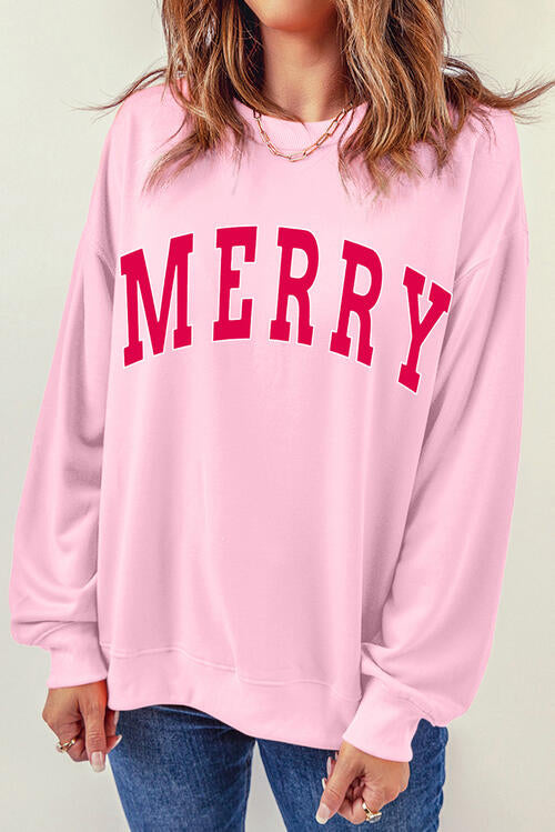 swvws MERRY Graphic Dropped Shoulder Sweatshirt