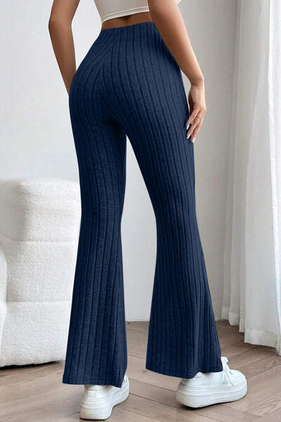 swvws Basic Bae Full Size Ribbed High Waist Flare Pants